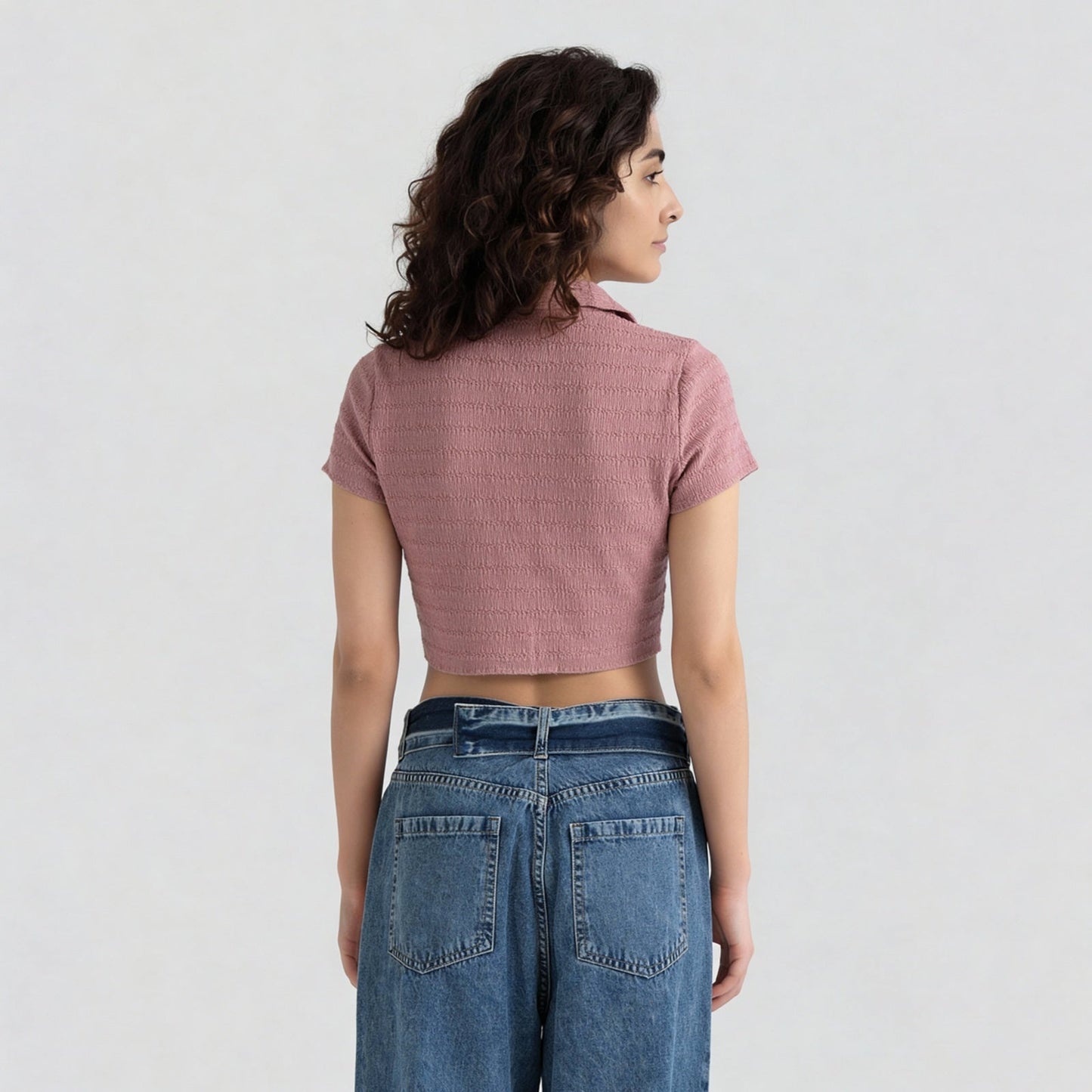 Smocked Cropped Shirt