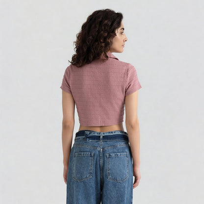 Smocked Cropped Shirt