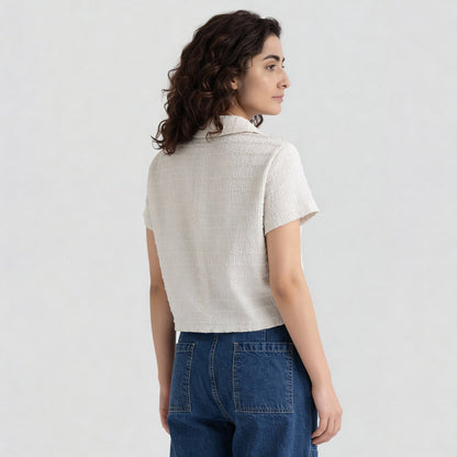 Smocked Cropped Shirt
