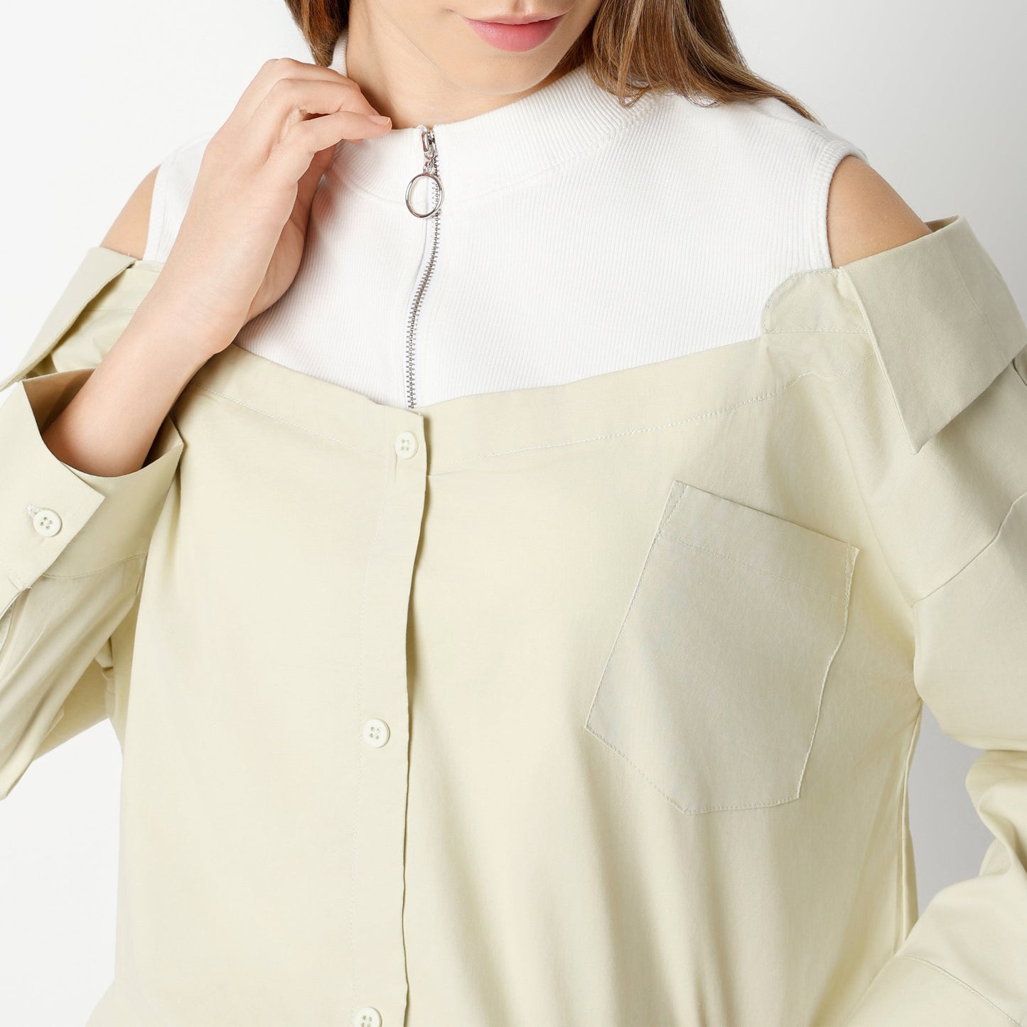 Regular Fit Solid Regular Length Top