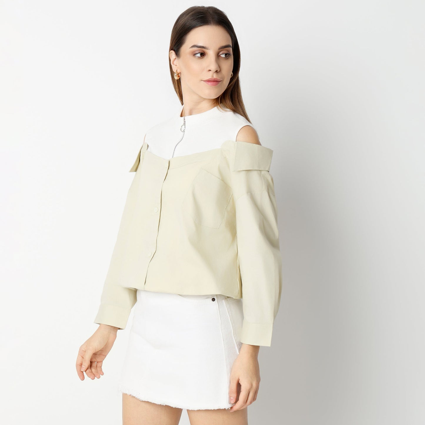Regular Fit Solid Regular Length Top
