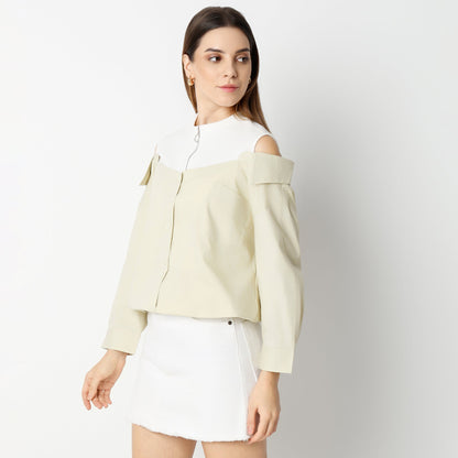 Regular Fit Solid Regular Length Top
