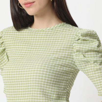 Regular Fit Checkered Top