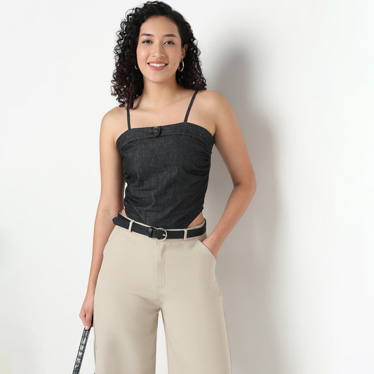 Cotton Fabric Crop Top