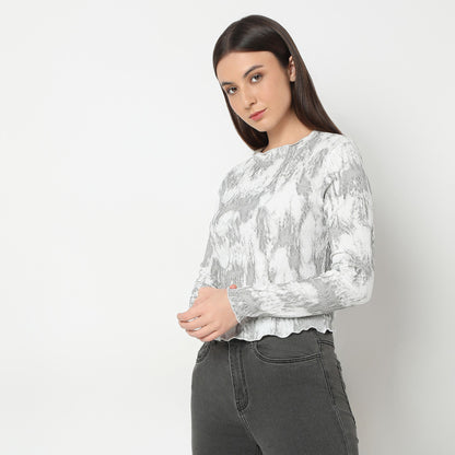 Slim Fit Printed Top
