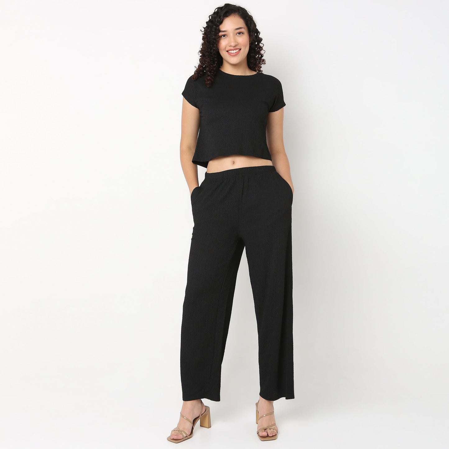 Solid Boxy Fit Crop Top