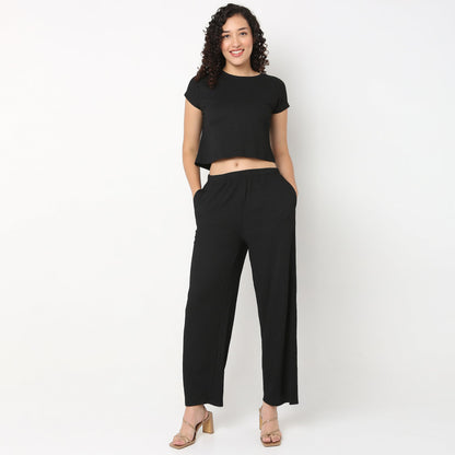 Solid Boxy Fit Crop Top