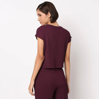 Solid Boxy Fit Crop Top