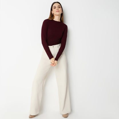 Slim Fit Solid Cropped Top