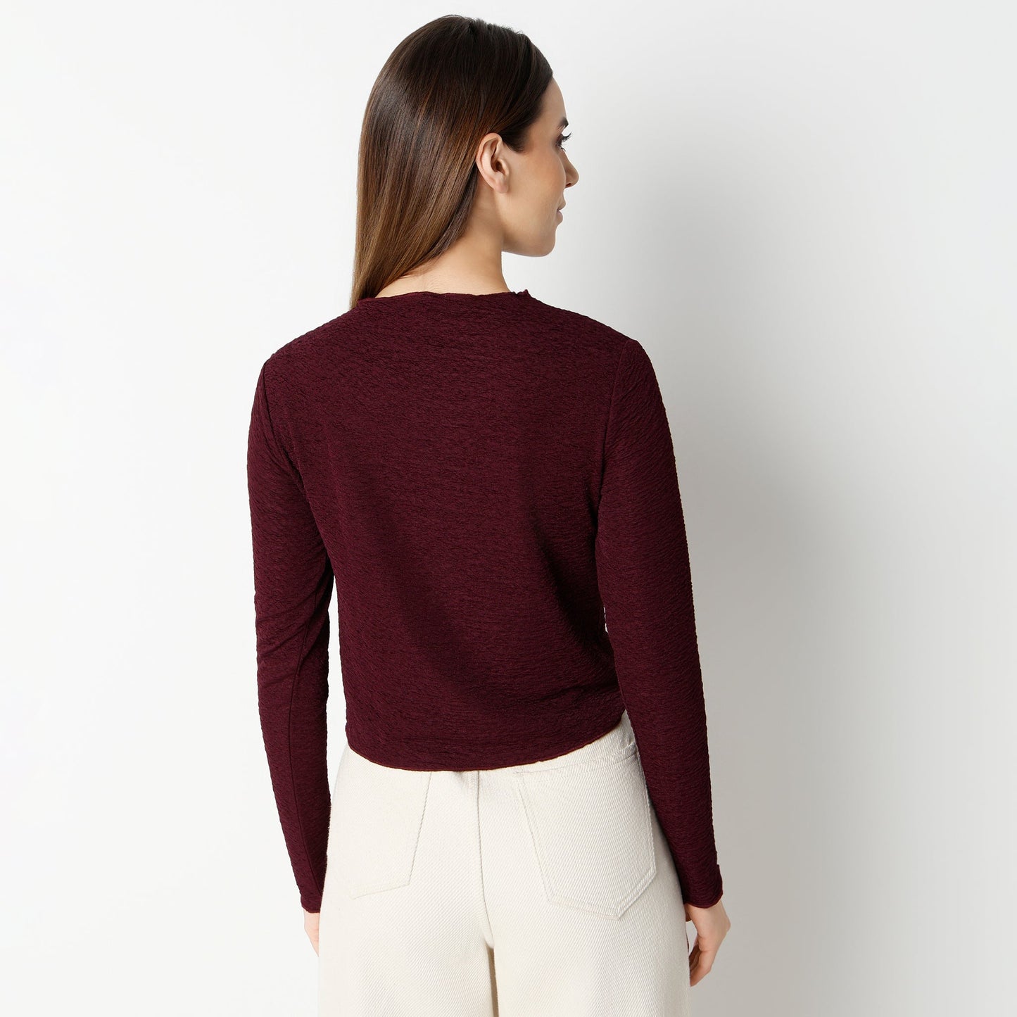 Slim Fit Solid Cropped Top