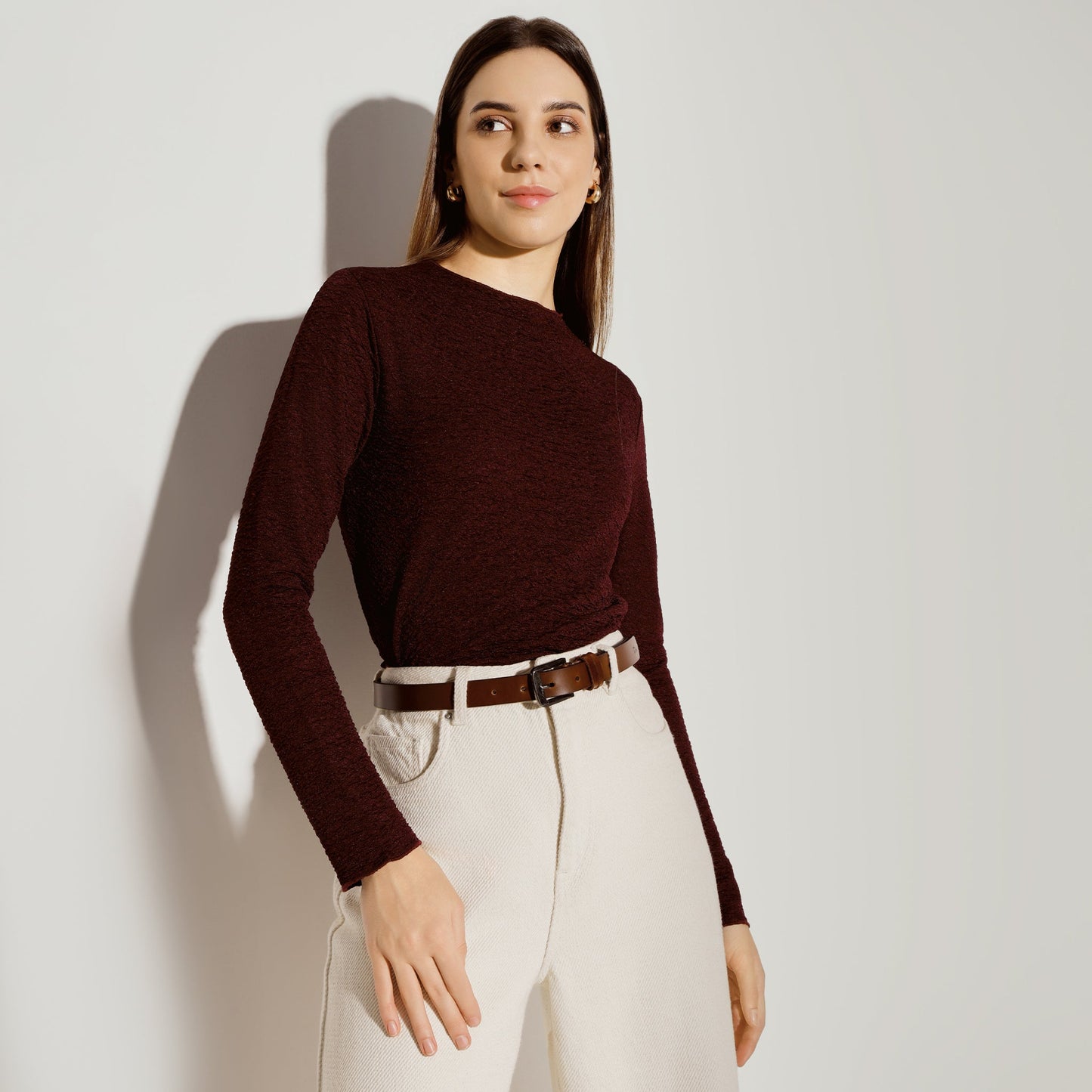 Slim Fit Solid Cropped Top