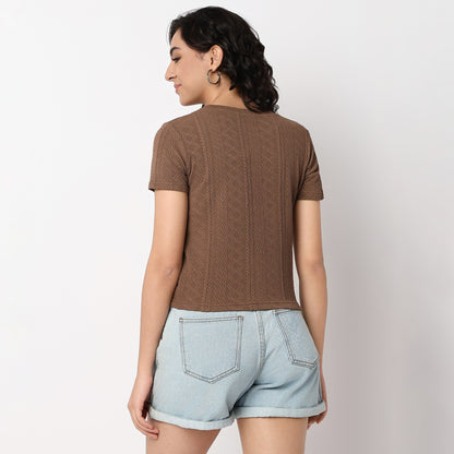 Knitted Betty Short Sleeve Top