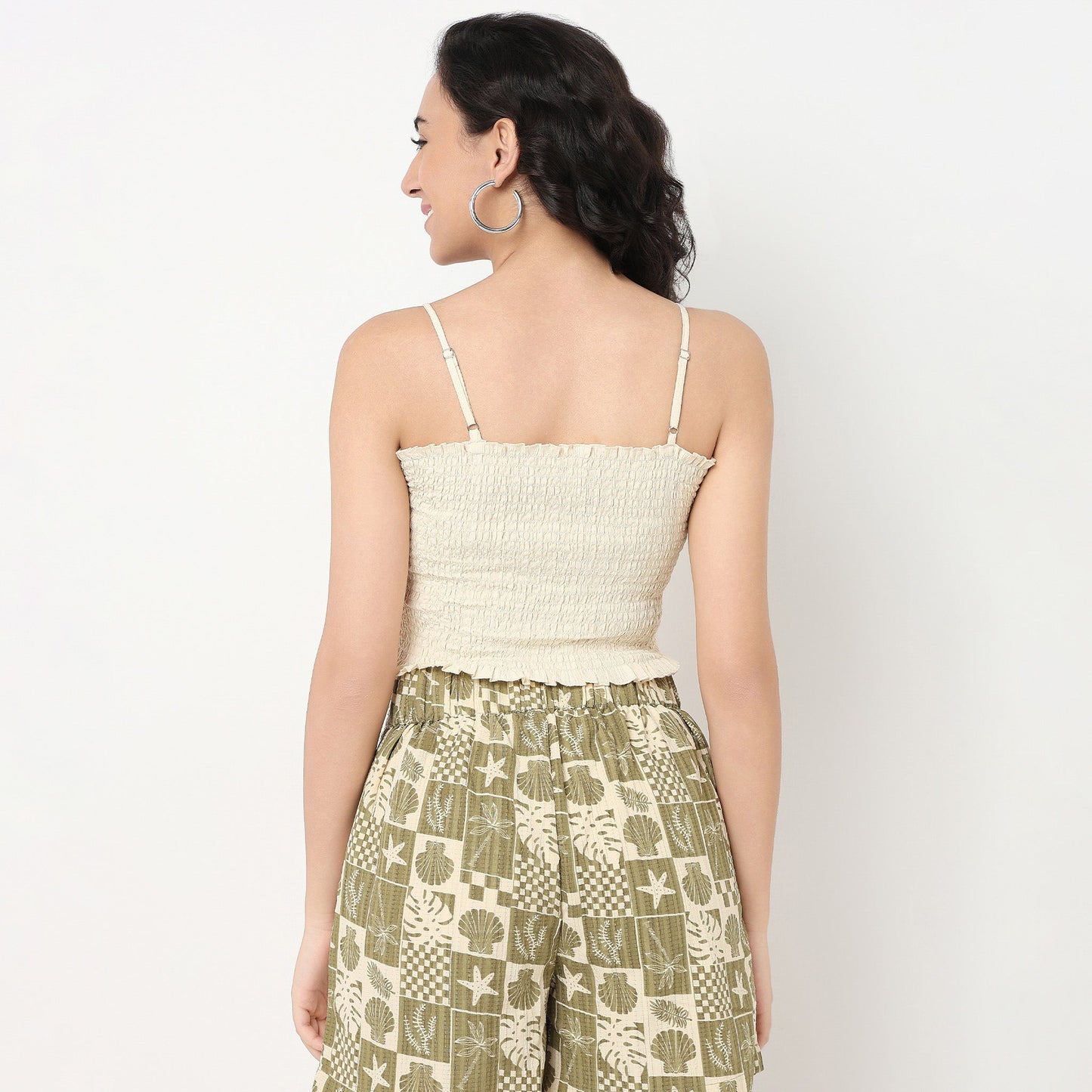 Order Now Women Textured Square Neck Straight Slim Fit Western Wear Betty Tops by Style Union