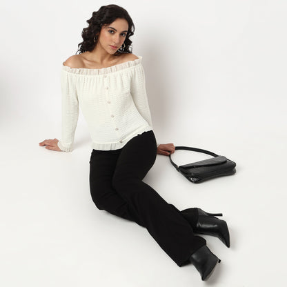 Buy Women Slim Fit Solid Full Sleeve Top  - Style Union