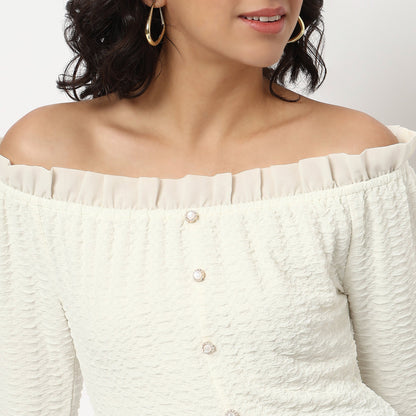 Buy Women Slim Fit Solid Full Sleeve Top  - Style Union