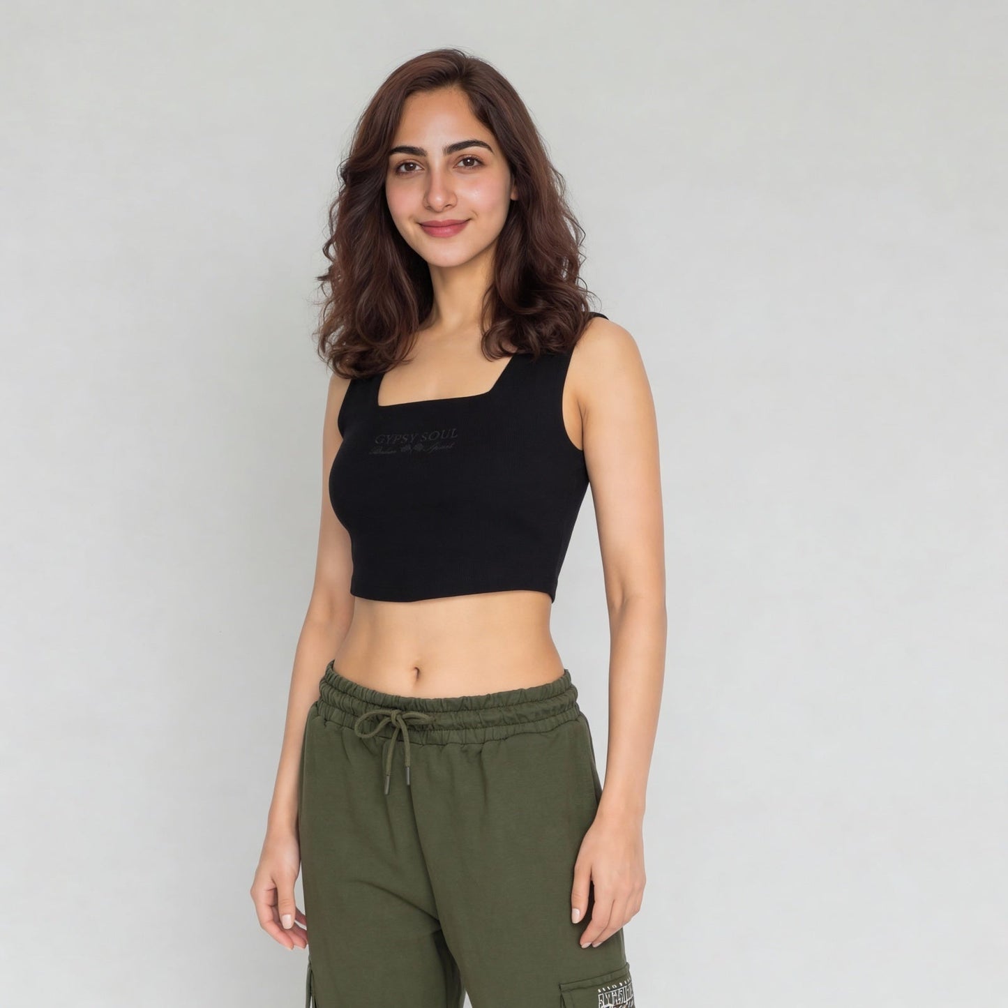 Graphic Sleeveless Crop Top
