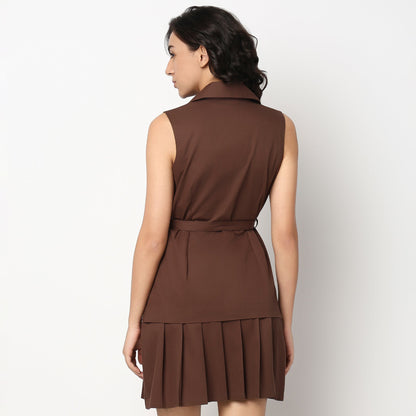 Buy Women Slim Fit Solid Sleeveless Top  - Style Union