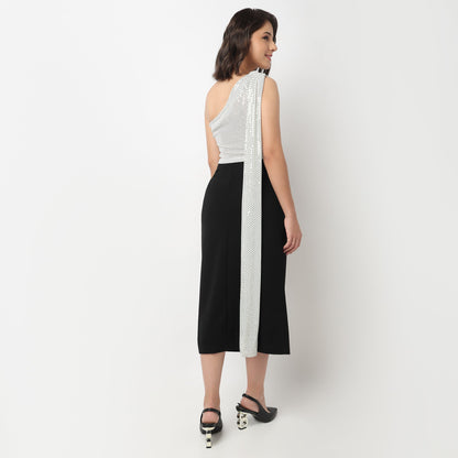One Shoulder Embellished Top