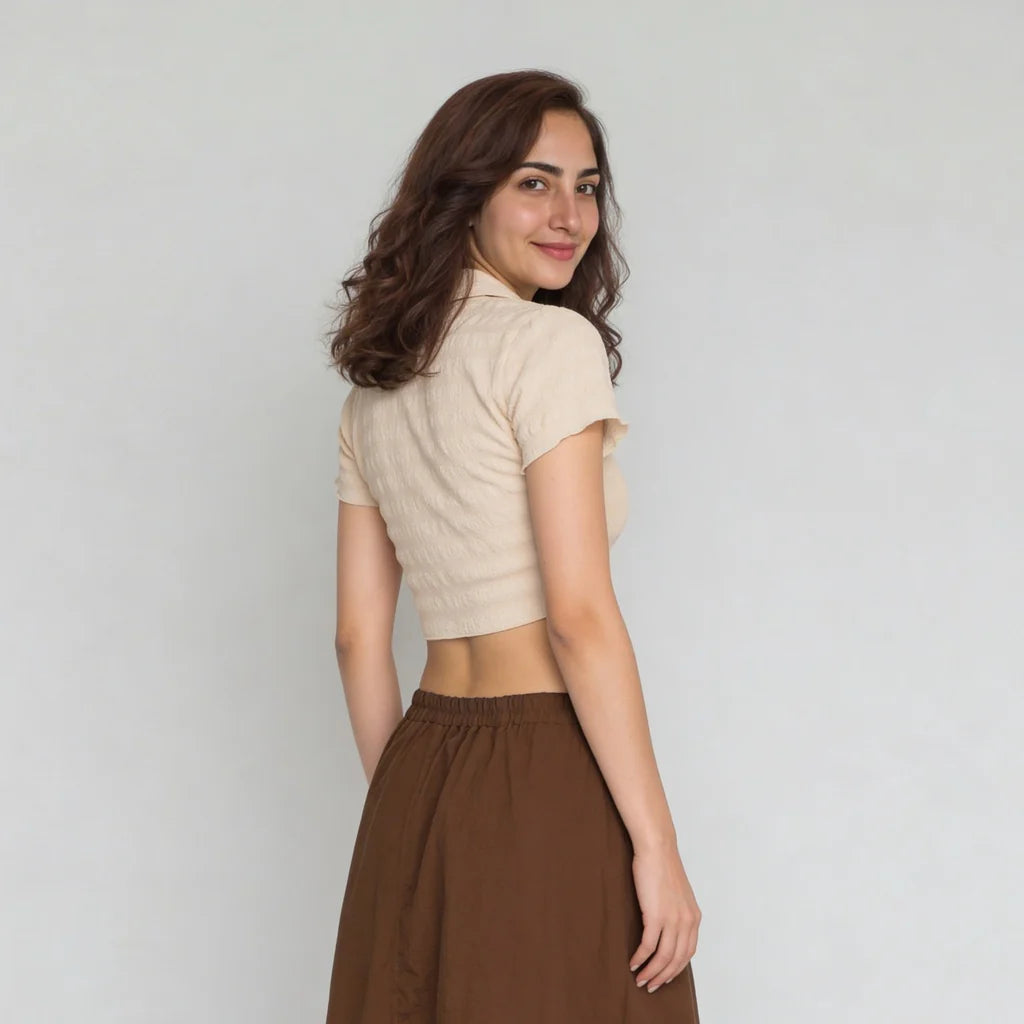 Slim Fit Front Ruched Top
