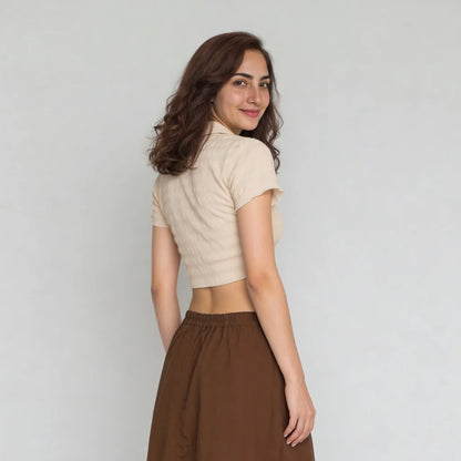 Slim Fit Front Ruched Top