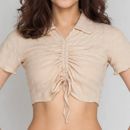 Slim Fit Front Ruched Top