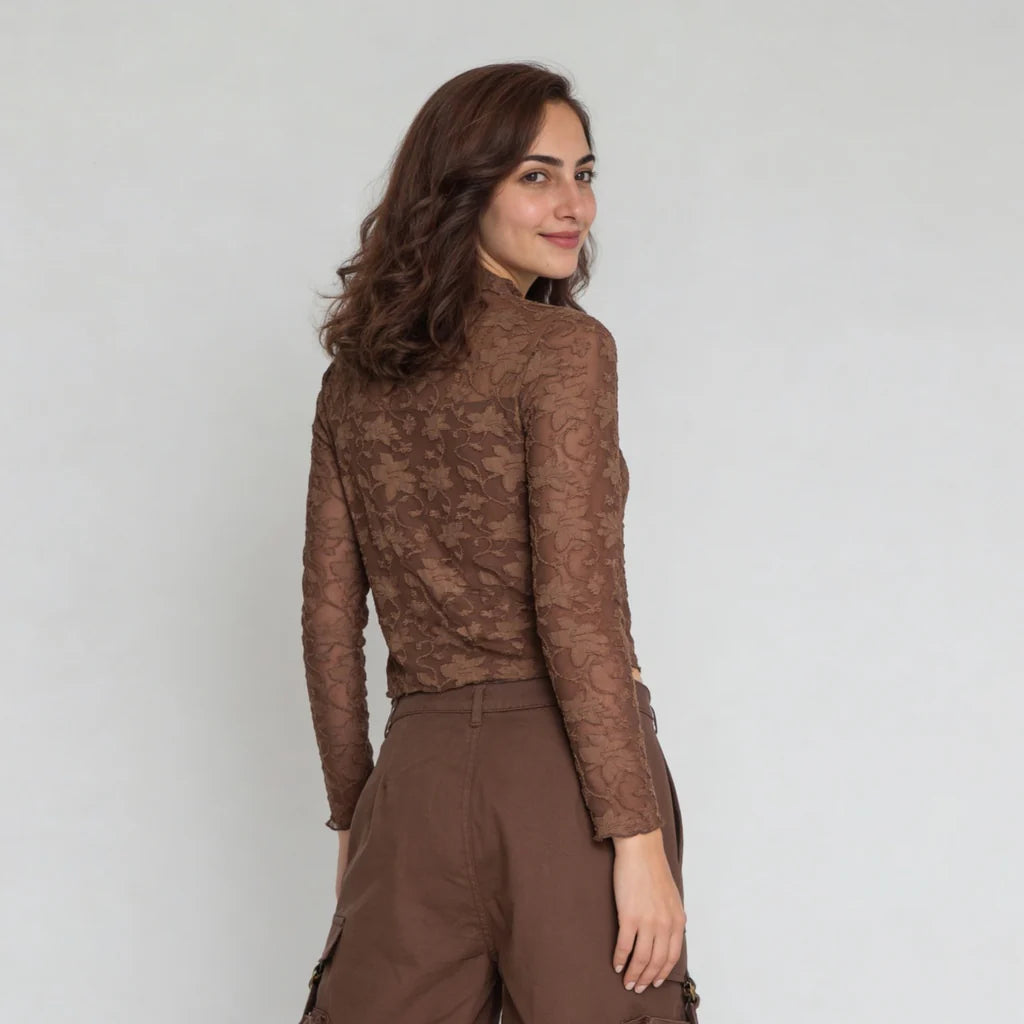 Structured High Neck Slim Fit Top