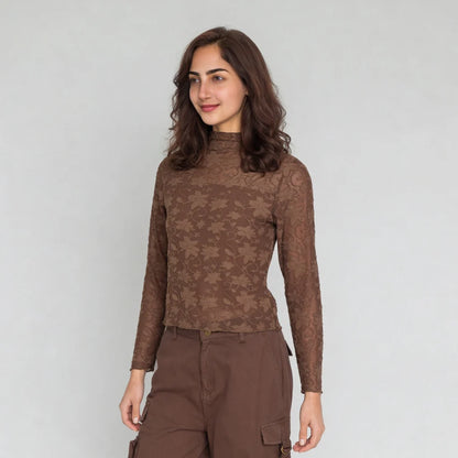Structured High Neck Slim Fit Top