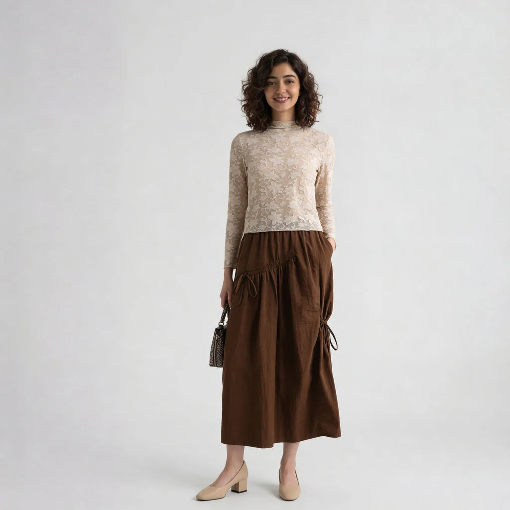 Structured High Neck Slim Fit Top