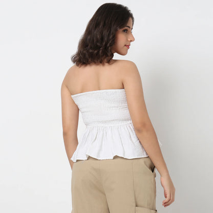 Solid Longline Off Shoulder Top