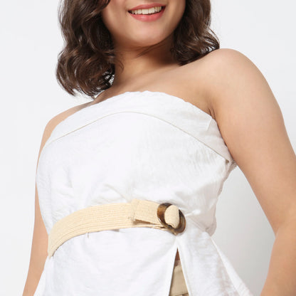 Solid Longline Off Shoulder Top