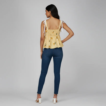 Printed Slim Fit Strappy Top