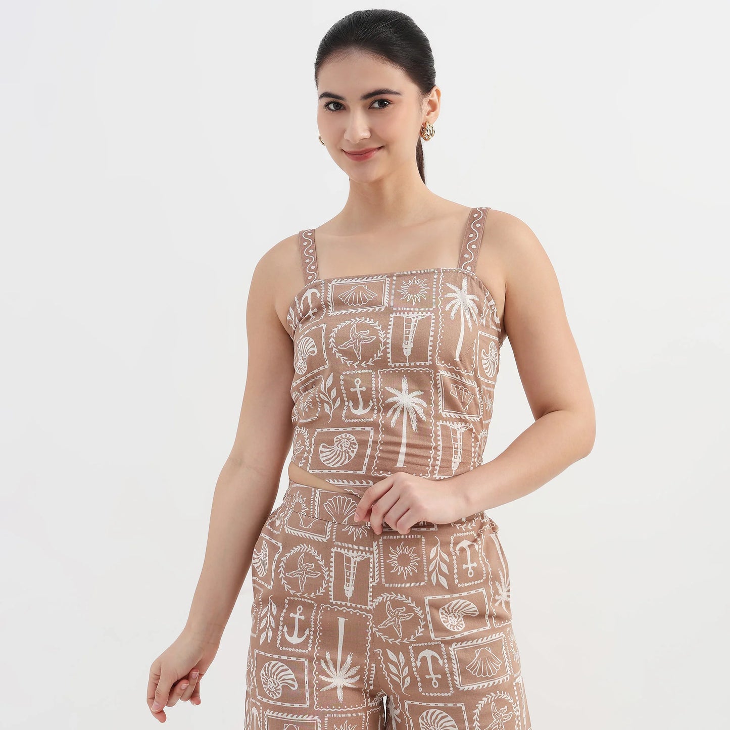 Printed Slim Fit Crop Top