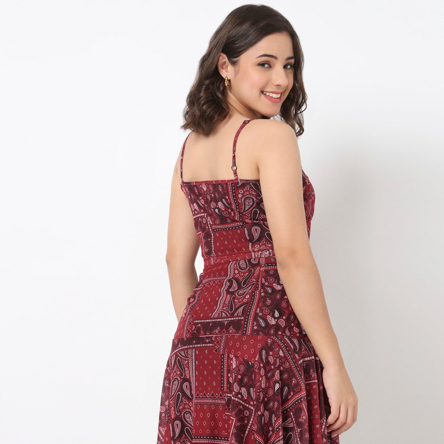 Printed Crop Top With Bandana Print Detail