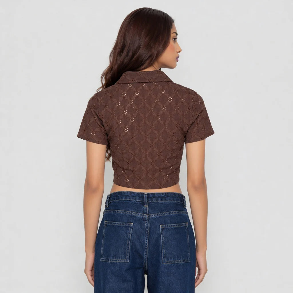 Solid Slim Fit Betty Crop Top