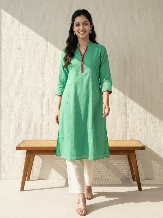 Mint Green Cotton Kurta