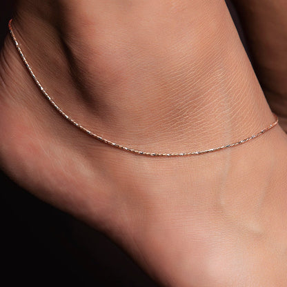 Simple Rose Gold 925 Sterling Silver Anklet