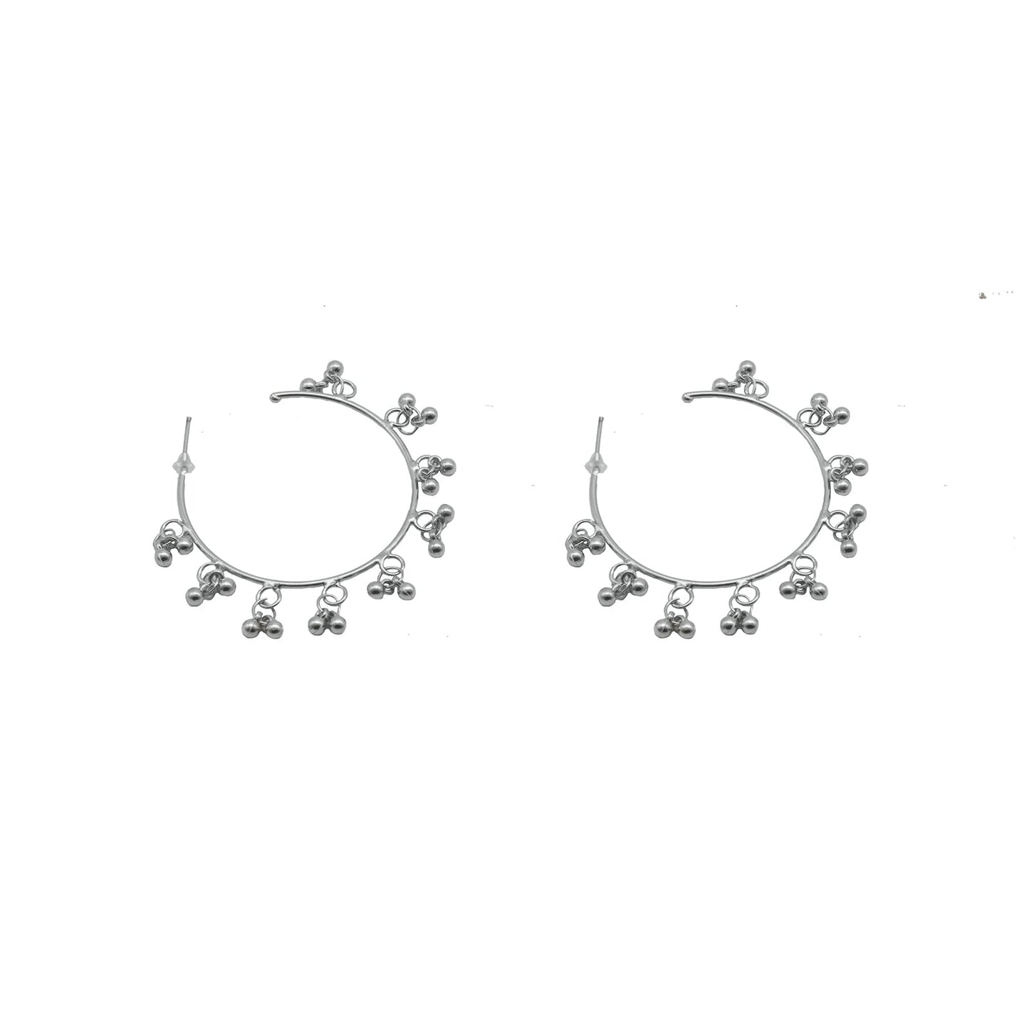 Teejh Kalpana Silver Oxidized Ghungroo Earrings