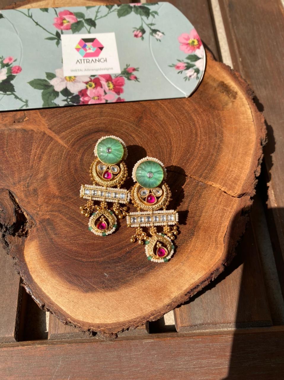 Aaboli Indian Earings | Sone Pe Suhaga Collection - Attrangi
