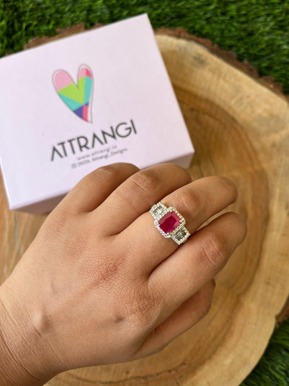Adorn Coloured Emerald Ring - Attrangi