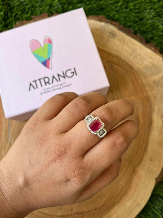 Adorn Coloured Emerald Ring - Attrangi