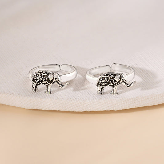 Oxidised Elephant Toe Ring
