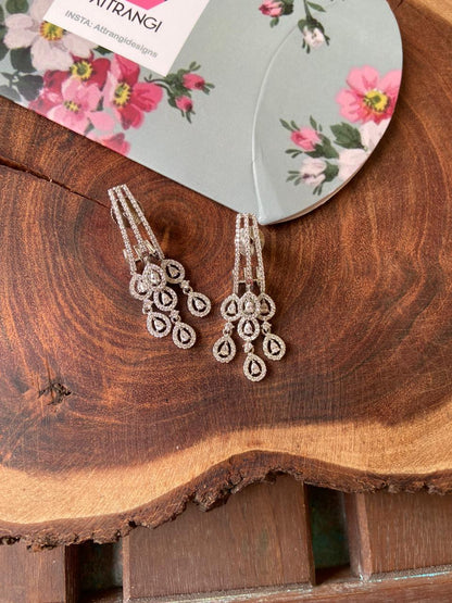 Alison Mid Sized Diamond Earrings - Attrangi