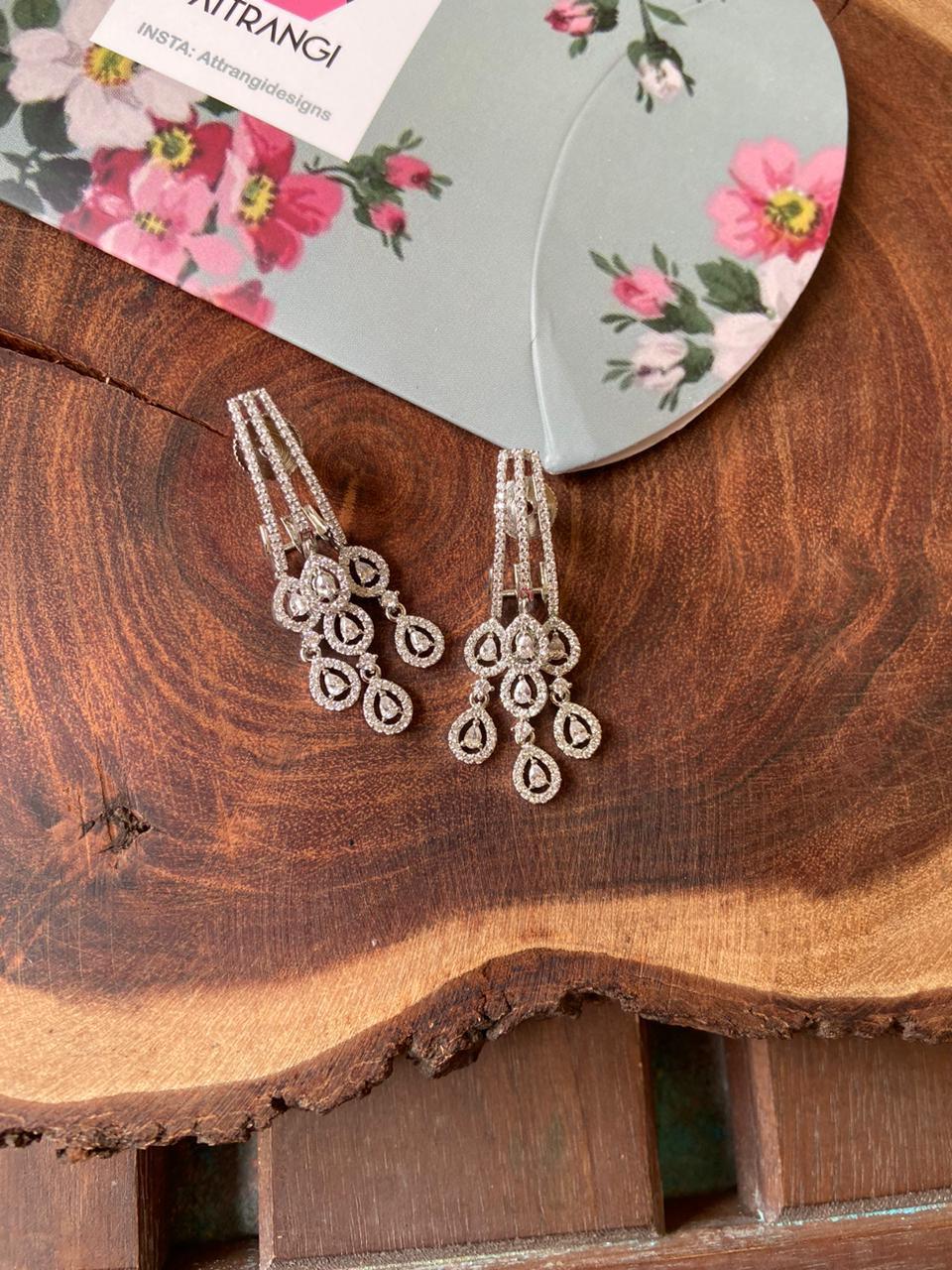 Alison Mid Sized Diamond Earrings - Attrangi
