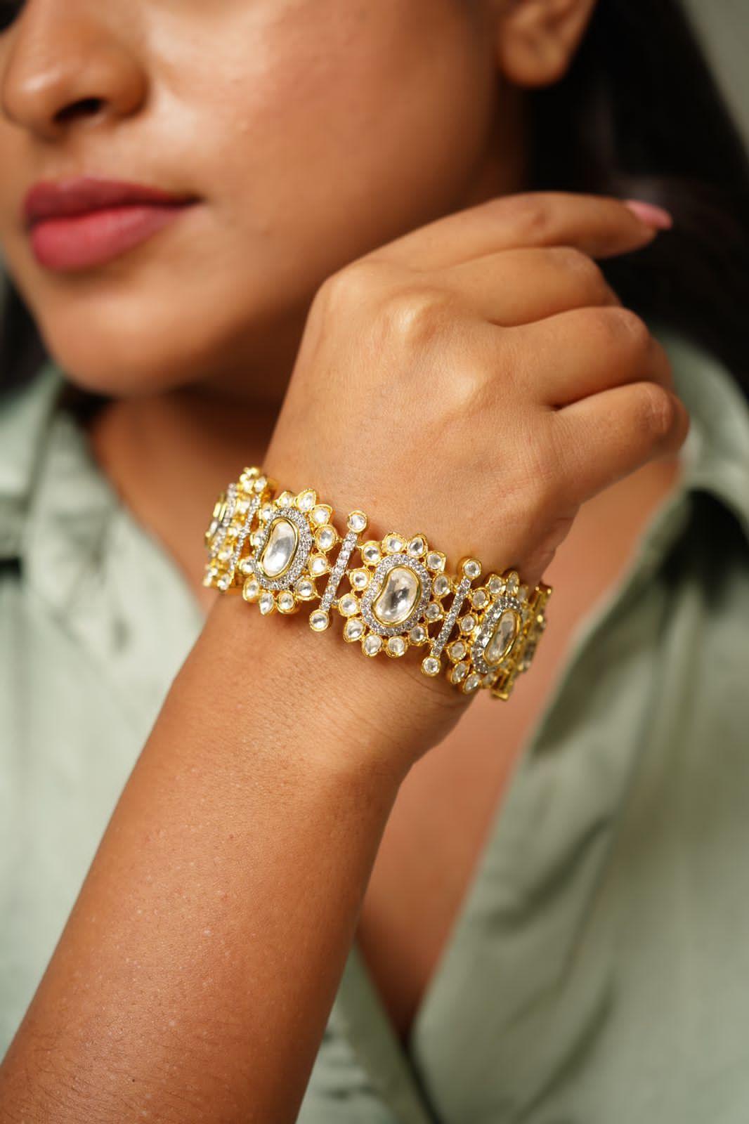 Amoora Polki Thick Indian Kada | Openable - Attrangi