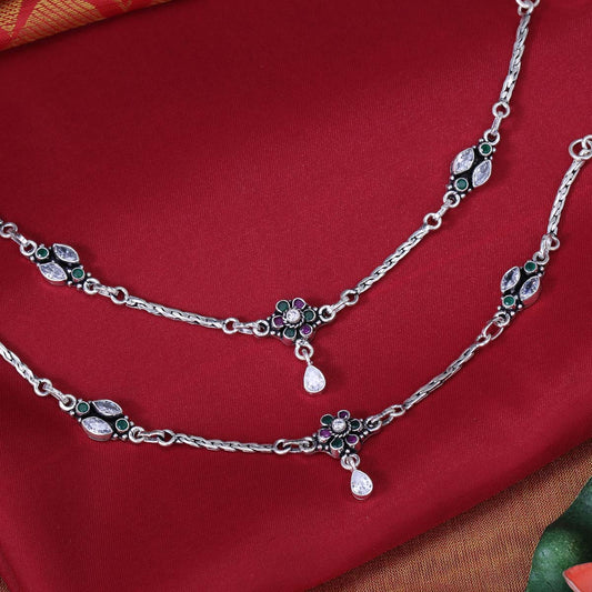 Marisha Oxidised Anklets