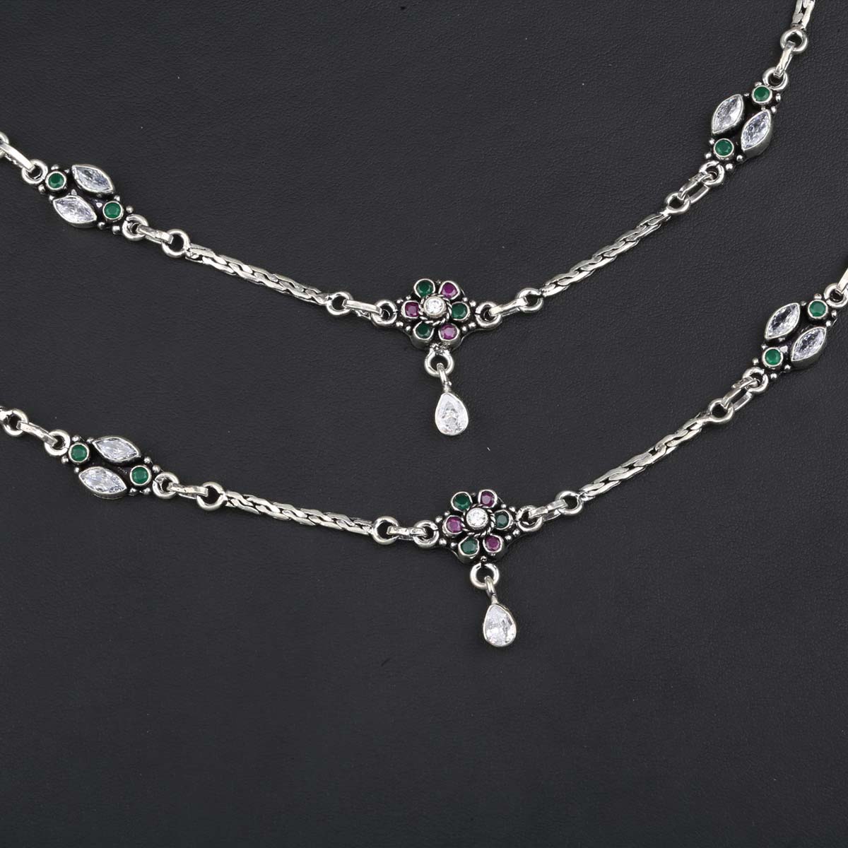 Marisha Oxidised Anklets