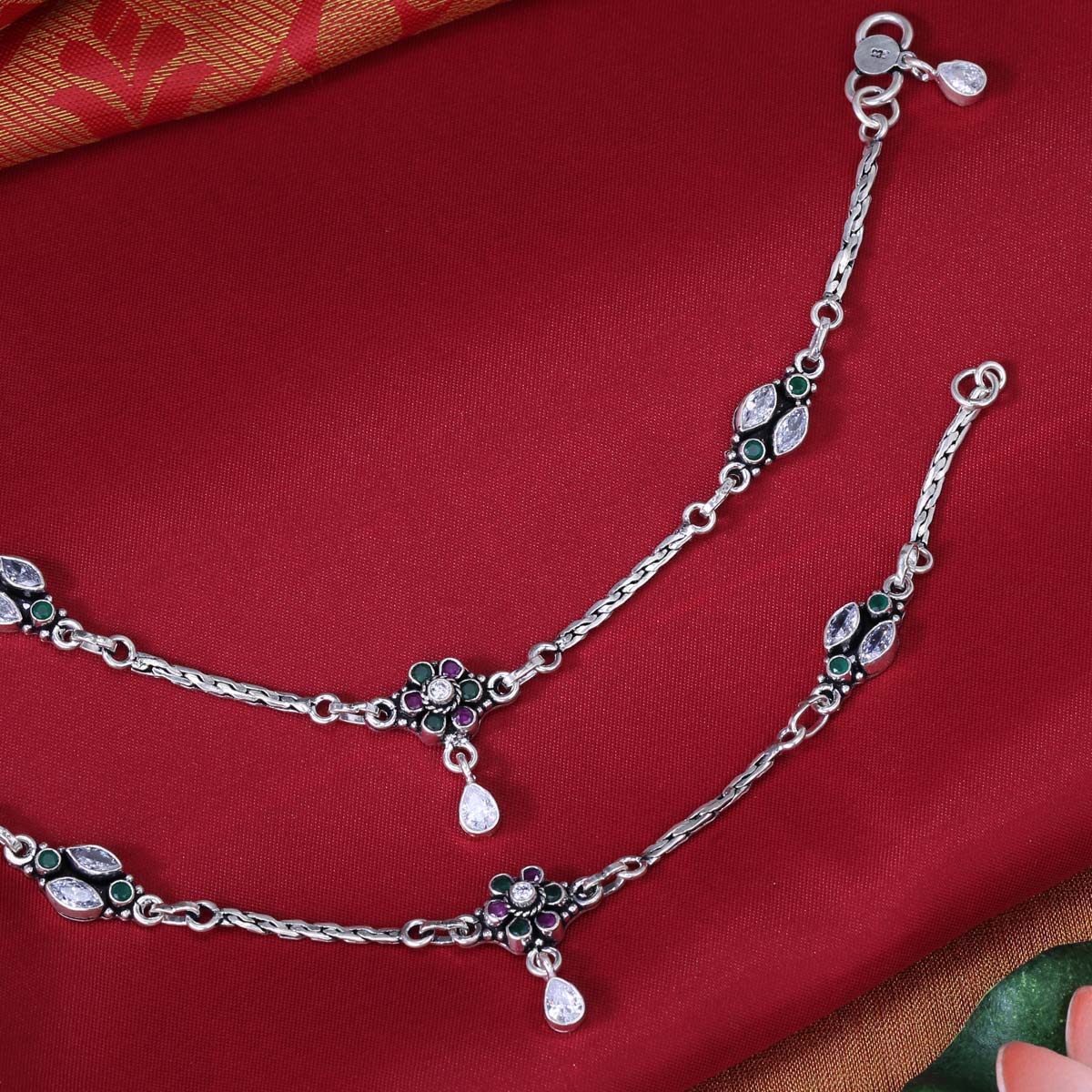 Marisha Oxidised Anklets