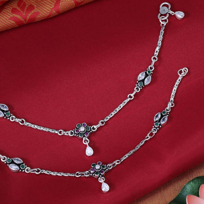 Marisha Oxidised Anklets
