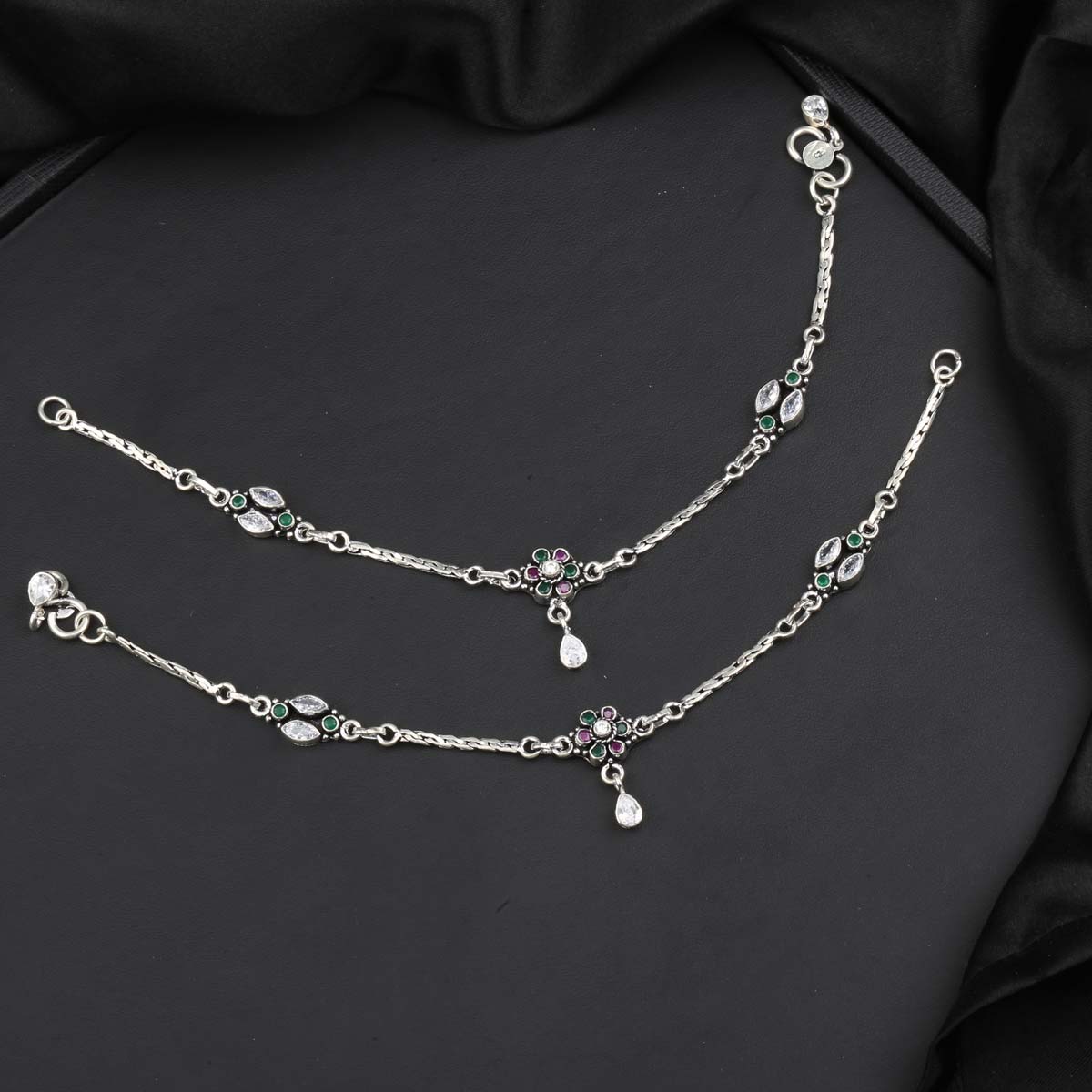 Marisha Oxidised Anklets
