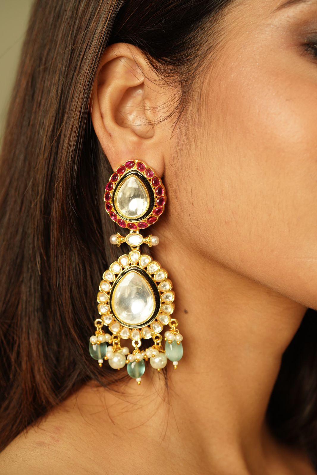Anamika Big Polki Bauble Earrings - Attrangi